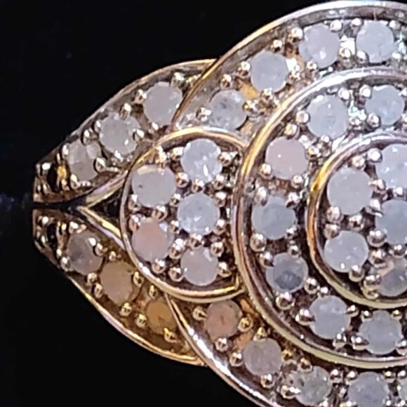 1.00ctw Round White DIAMOND Rhodium over STERLING SILVER RING - Size :7 - Picture 5 of 16